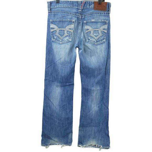 Big Star Men Pioneer Jeans Regular Boot Cut 33x32 Distressed Ripped Cotton Denim - Picture 2 of 15